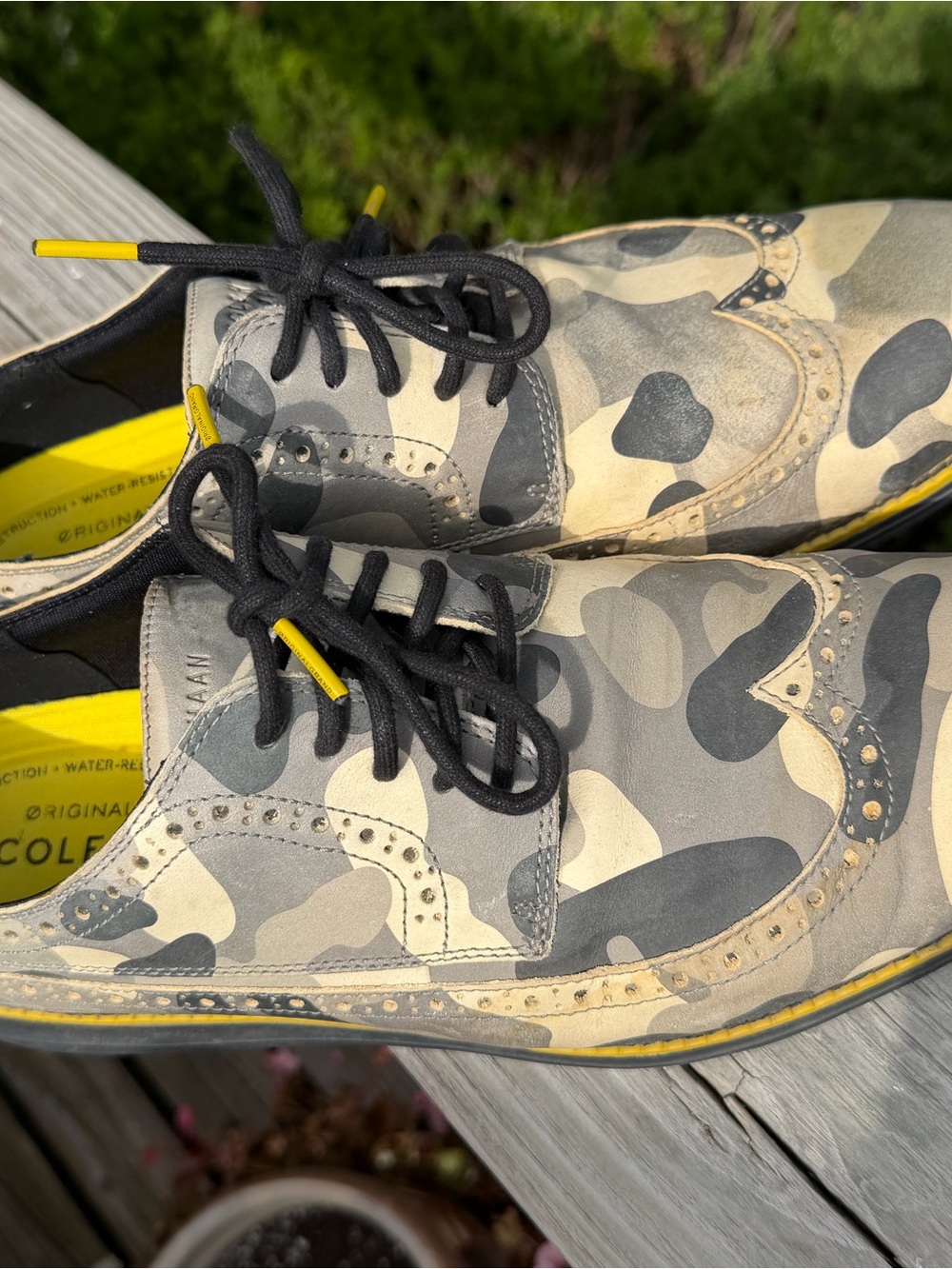 Cole Haan Camouflage Wing Oxford Golf Derby with Yellow Sole clean size 11 - Picture 3 of 9